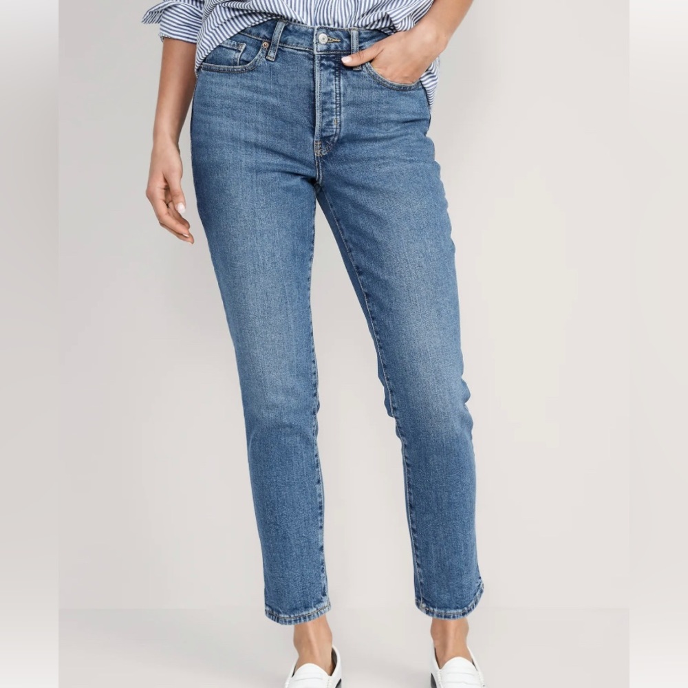 Old Navy High-Waisted Button-Fly OG Straight Ankle Jeans